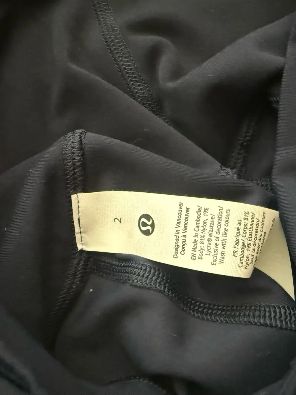 lululemon athletica navy blue workout leggings with size tag